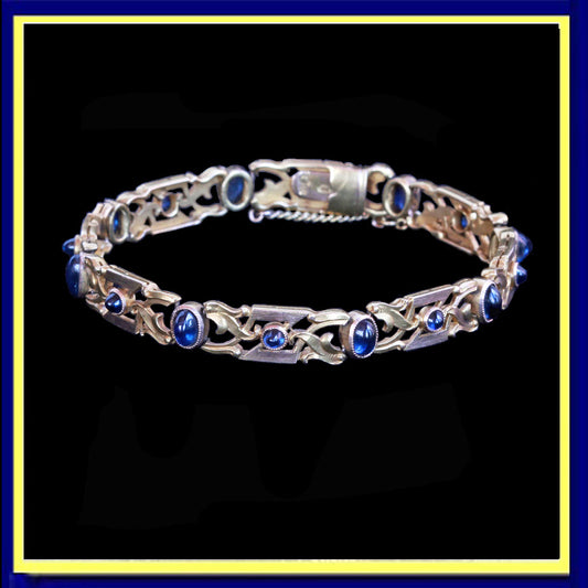 antique Imperial Russian Romanov era bracelet gold sapphires Art Nouveau
