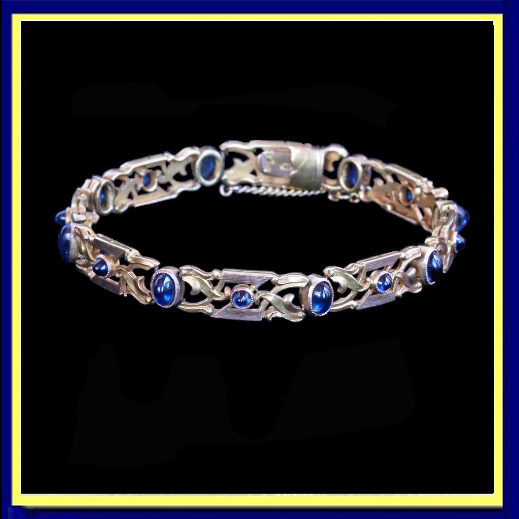 antique Imperial Russian Romanov era bracelet gold sapphires Art Nouveau