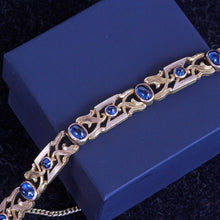 Antique Imperial Russian Romanov era bracelet gold sapphires Art Nouveau (7236)
