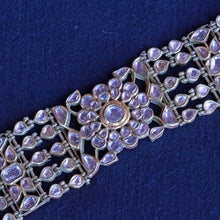 Vintage bracelet choker necklace gold diamonds enamel 13.6ct India (7249)