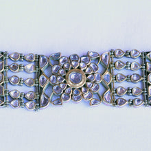 Vintage bracelet choker necklace gold diamonds enamel 13.6ct India (7249)