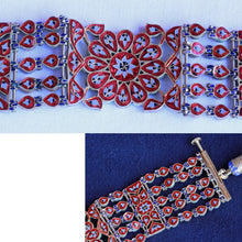 Vintage bracelet choker necklace gold diamonds enamel 13.6ct India (7249)