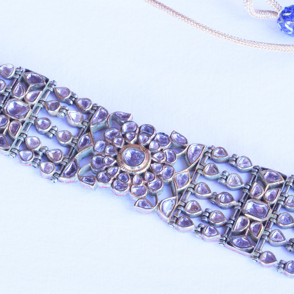 Vintage bracelet choker necklace gold diamonds enamel 13.6ct diamonds (7249)