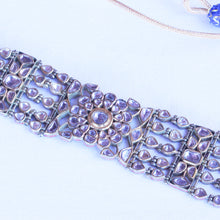 Vintage bracelet choker necklace gold diamonds enamel 13.6ct India (7249)