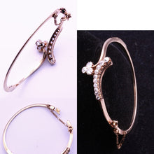 Antique Bangle Bracelet gold OEC diamonds lucky clover Certificate (7291)