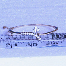 Antique Bangle Bracelet gold OEC diamonds lucky clover Certificate (7291)