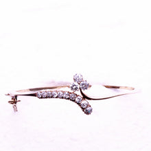 Antique Bangle Bracelet gold OEC diamonds lucky clover Certificate (7291)