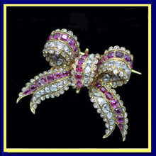 Antique Georgian sevigne brooch pendant gold diamond ruby