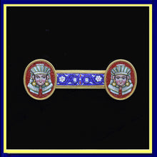 Victorian Egyptian Revival micro mosaic micromosaic brooch gold pharaoh unisex