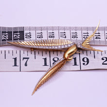 French Retro Bird Brooch 18k Gold Platinum Diamonds Unisex Design Vintage (7193)