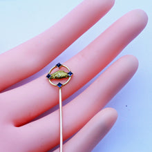 Cartier Antique Deco Stick Pin Friendship Gold Sapphires Orig Case Unisex(7203)