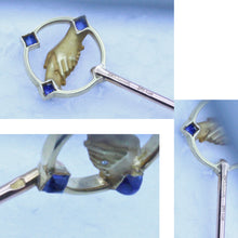 Cartier Antique Deco Stick Pin Friendship Gold Sapphires Orig Case Unisex(7203)