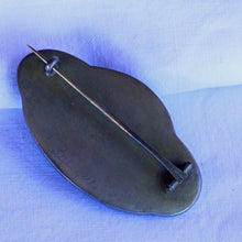 Antique Rene Lalique Blue Glass Brooch Deux Figurines Dos a Dos 2 Women (7215)