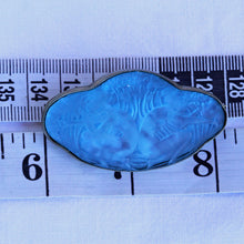 Antique Rene Lalique Blue Glass Brooch Deux Figurines Dos a Dos 2 Women (7215)