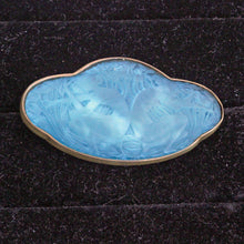 Antique Rene Lalique Blue Glass Brooch Deux Figurines Dos a Dos 2 Women (7215)