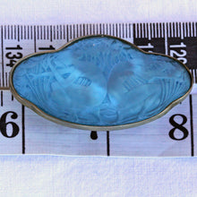 Antique Rene Lalique Blue Glass Brooch Deux Figurines Dos a Dos 2 Women (7215)