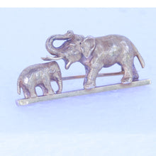 Antique Victorian Brooch 18k Gold Elephant Baby Elephant Unisex Happy (7219)