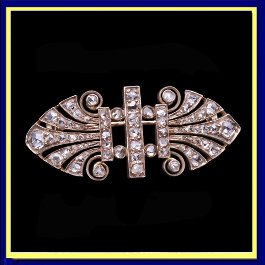 antique Victorian brooch diamonds gold French Unisex