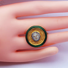 Louis WIESE cameo brooch pendant gold enamel agate Medusa Antique Unisex (7228)