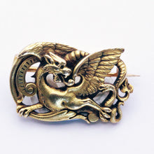 Louis WIESE antique brooch Dragon Eagle Snake 18k gold Original Box Unisex (7234)