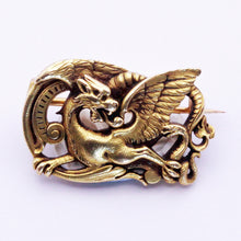 Louis WIESE antique brooch Dragon Eagle Snake 18k gold Original Box Unisex (7234)