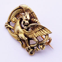 Louis WIESE antique brooch Dragon Eagle Snake 18k gold Original Box Unisex (7234)