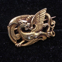 Louis WIESE antique brooch Dragon Eagle Snake 18k gold Original Box Unisex (7234)