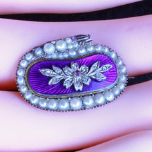 Antique Georgian snake brooch gold pearls diamonds enamel gems ouroboros (7271)