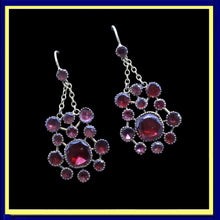 antique earrings Queen Anne gold garnets Georgian