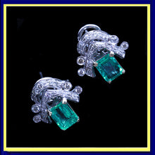earrings emeralds diamonds gold