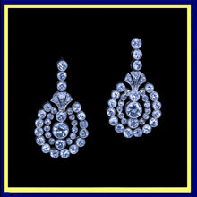 Antique Edwardian earrings platinum diamonds gold