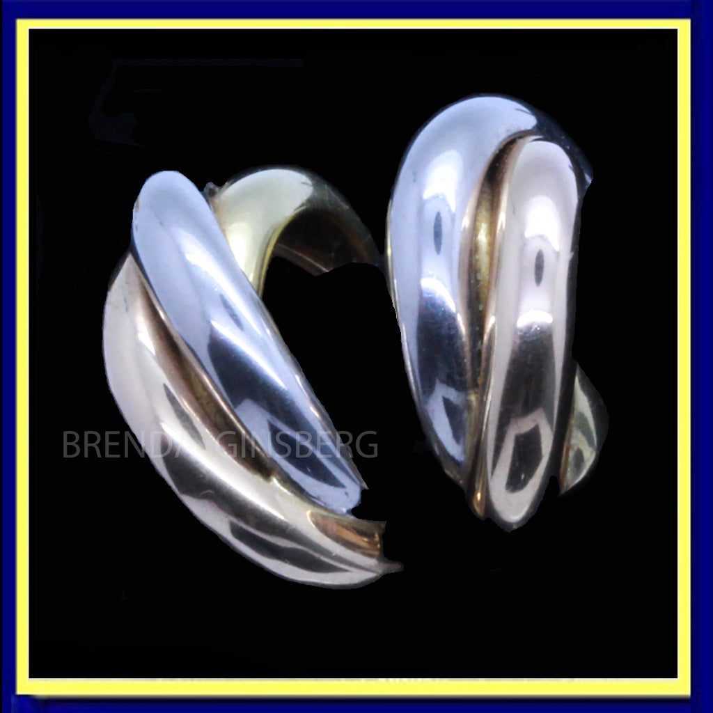 vintage Cartier Trinity earrings ear hoops 18k gold French original box