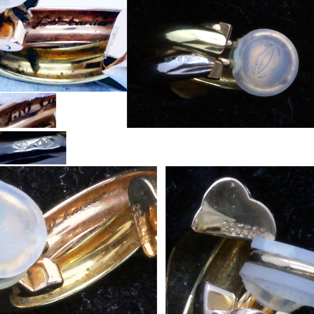 Vintage Cartier Trinity Earrings Ear Hoops 18k Gold French Original Box (7104)