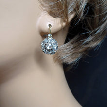 Antique Victorian Diamond Earrings 18k Yellow Gold, Silver, French (7174)