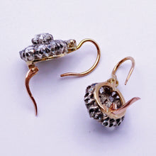 Antique Victorian Diamond Earrings 18k Yellow Gold, Silver, French (7174)