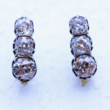 Antique Vintage Earrings 18k gold and diamonds circa 1930 Hungary (7196)