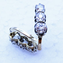 Antique Vintage Earrings 18k gold and diamonds circa 1930 Hungary (7196)