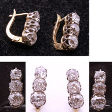 Antique Vintage Earrings 18k gold and diamonds circa 1930 Hungary (7196)
