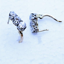 Antique Vintage Earrings 18k gold and diamonds circa 1930 Hungary (7196)