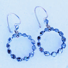 Antique Georgian Earrings Ear Hoops Diamonds 14k Gold Silver c1810-1820 (7211)