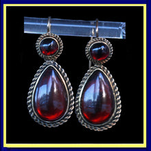 antique Victorian earrings articulated ear pendants gold garnets English