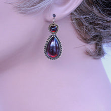 Antique Victorian Earrings articulated ear pendants Gold Garnets English (7221)