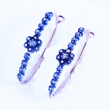 Antique Georgian Poissarde Hoop Earrings Gold Silver Diamonds Pearls 18C (7223)