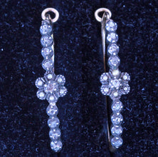 Antique Georgian Poissarde Hoop Earrings Gold Silver Diamonds Pearls 18C (7223)