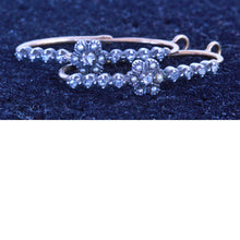 Antique Georgian Poissarde Hoop Earrings Gold Silver Diamonds Pearls 18C (7223)