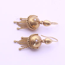 Antique Earrings Gold pearls Filigree Granulation Etruscan Classic Revival (7226)