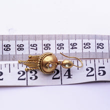 Antique Earrings Gold pearls Filigree Granulation Etruscan Classic Revival (7226)