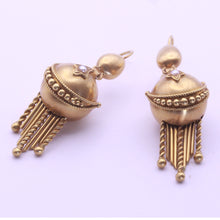 Antique Earrings Gold pearls Filigree Granulation Etruscan Classic Revival (7226)