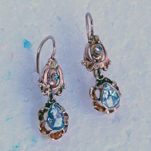 Antique Victorian Earrings 18k Gold Diamonds French Sleepers Dormeuse (7233)