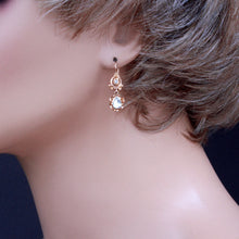 Antique Victorian Earrings 18k Gold Diamonds French Sleepers Dormeuse (7233)